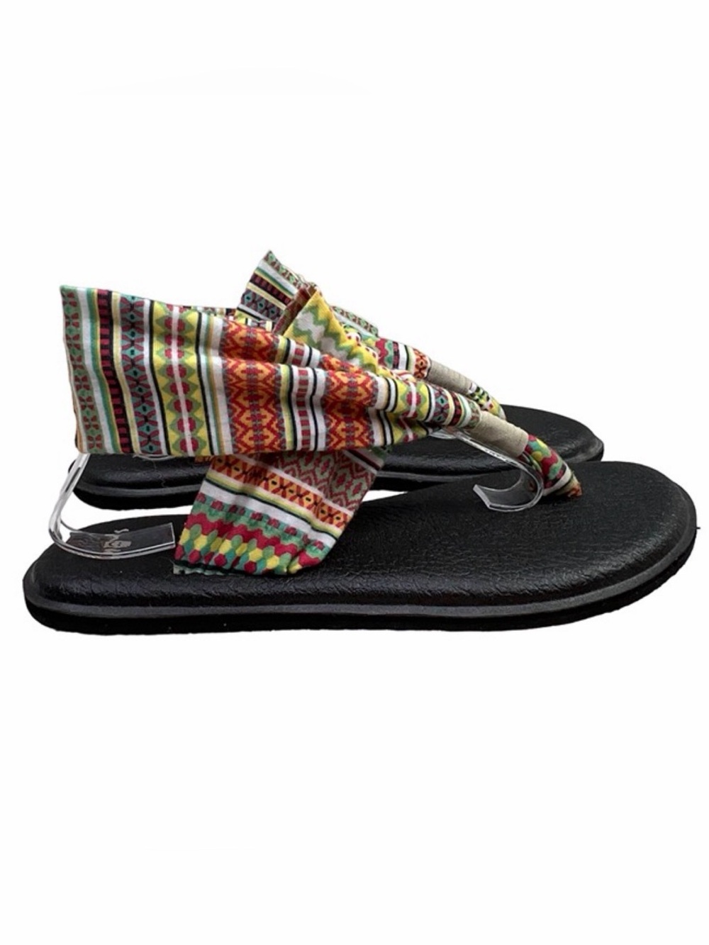 Sanuk Yoga Sling Sandals size 8 Women Multi Color Stripe Print